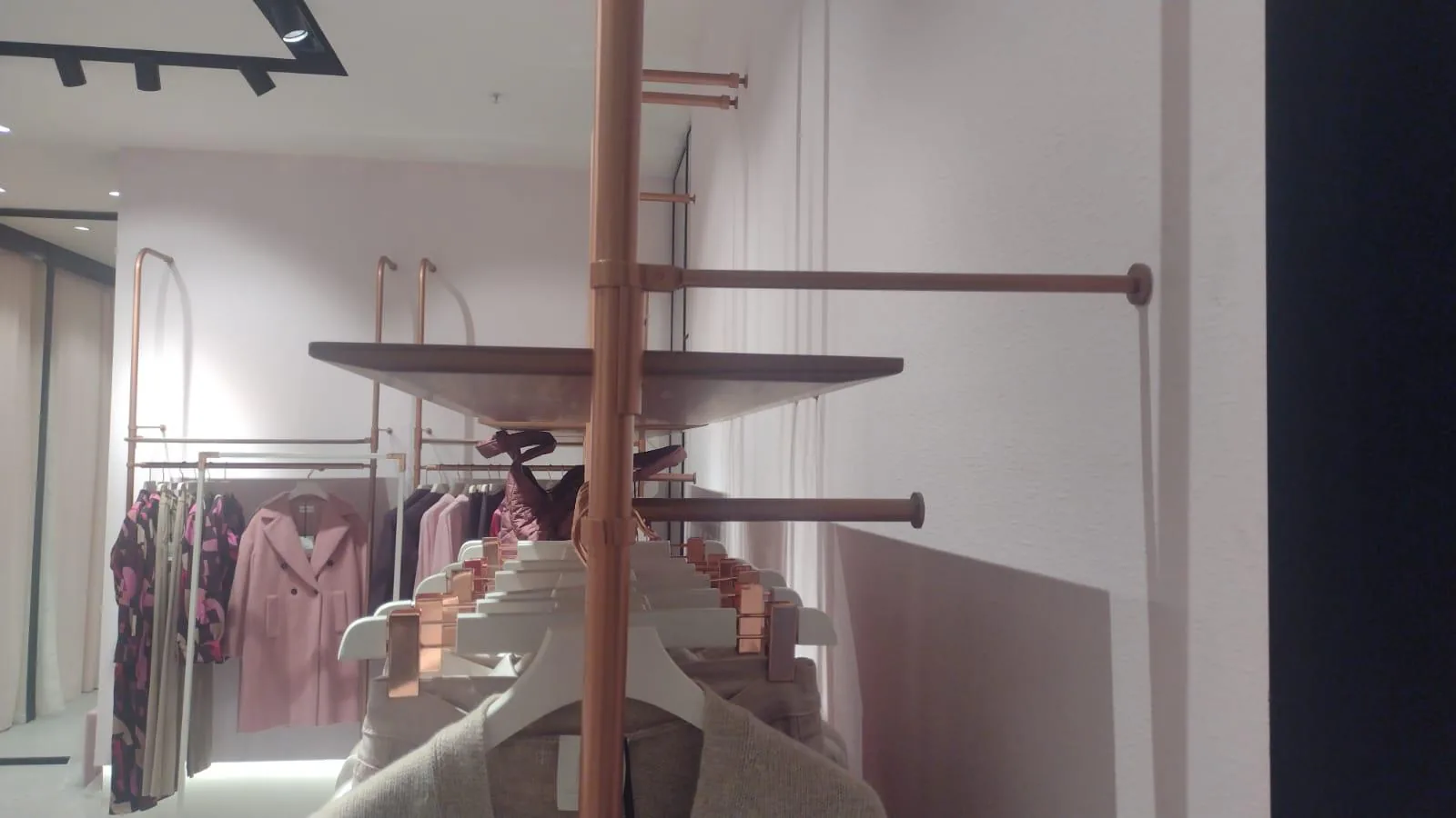 Clothes rack in a boutique