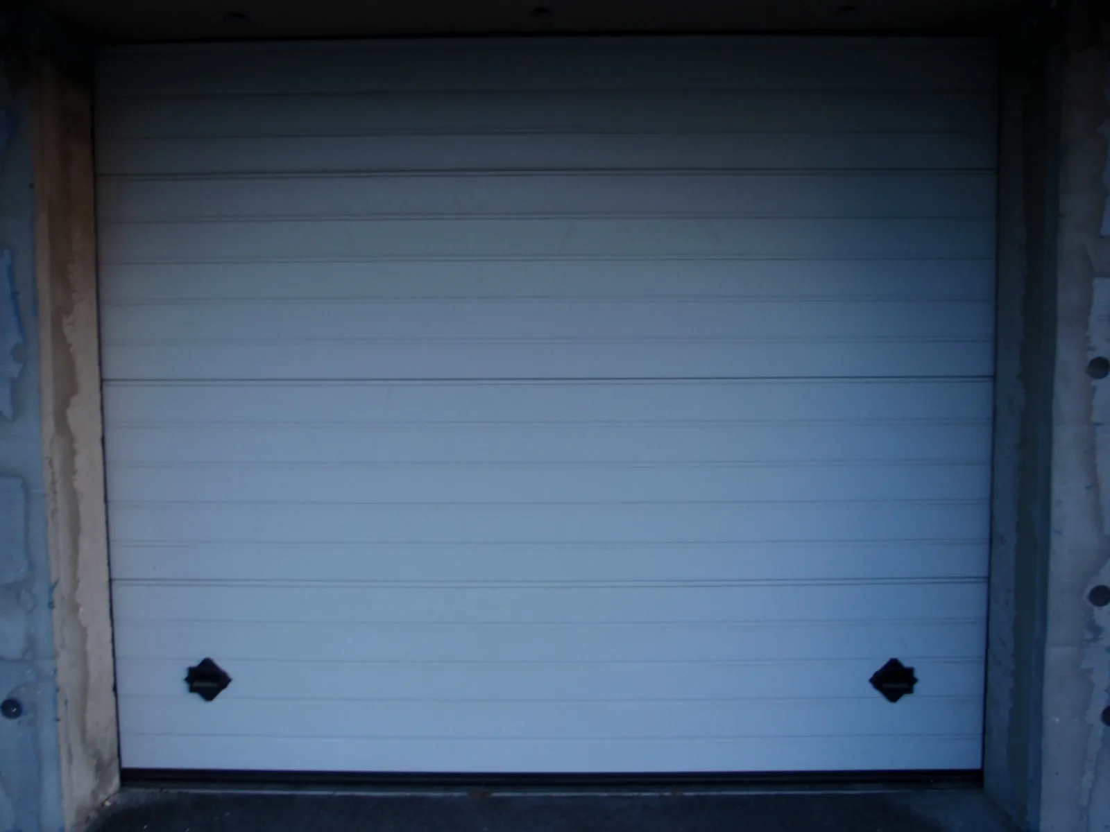 White sectional garage door