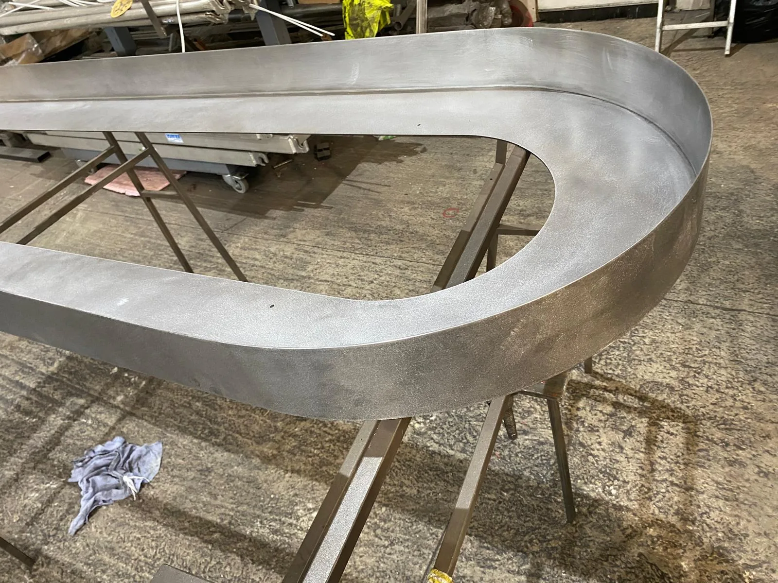 Stainless steel frame in production