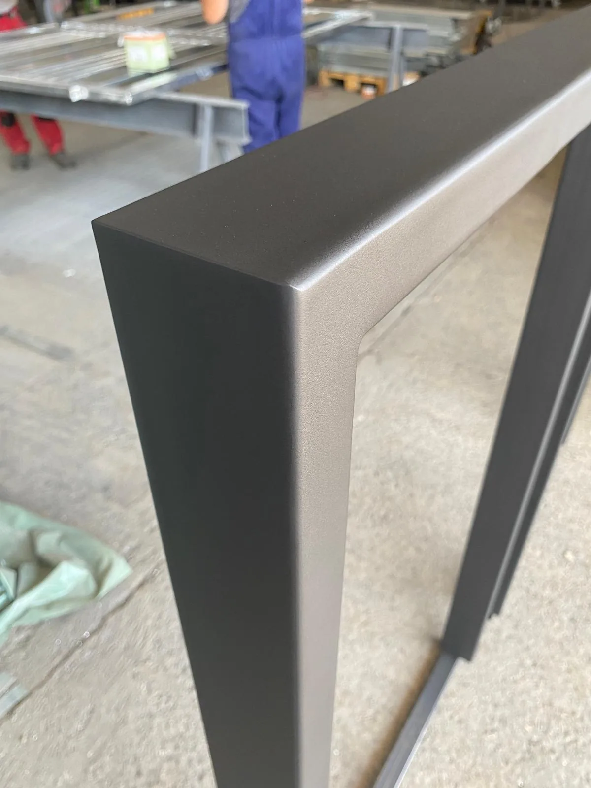 Stainless steel frame in the workshop