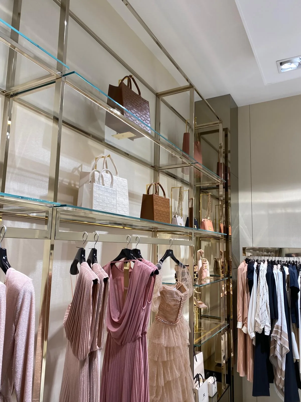 Wall shelving in a boutique