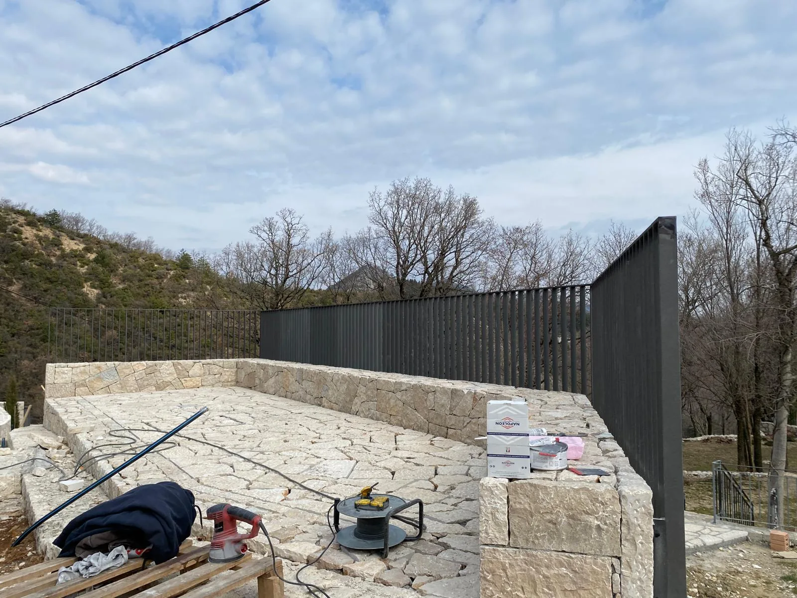 Terrace railing in progress